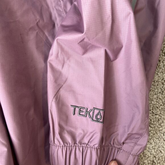 LL Bean Trail Model Rain Jacket Girls Medium 8-10 Tek Mauve Waterproof Hooded - Picture 3 of 5